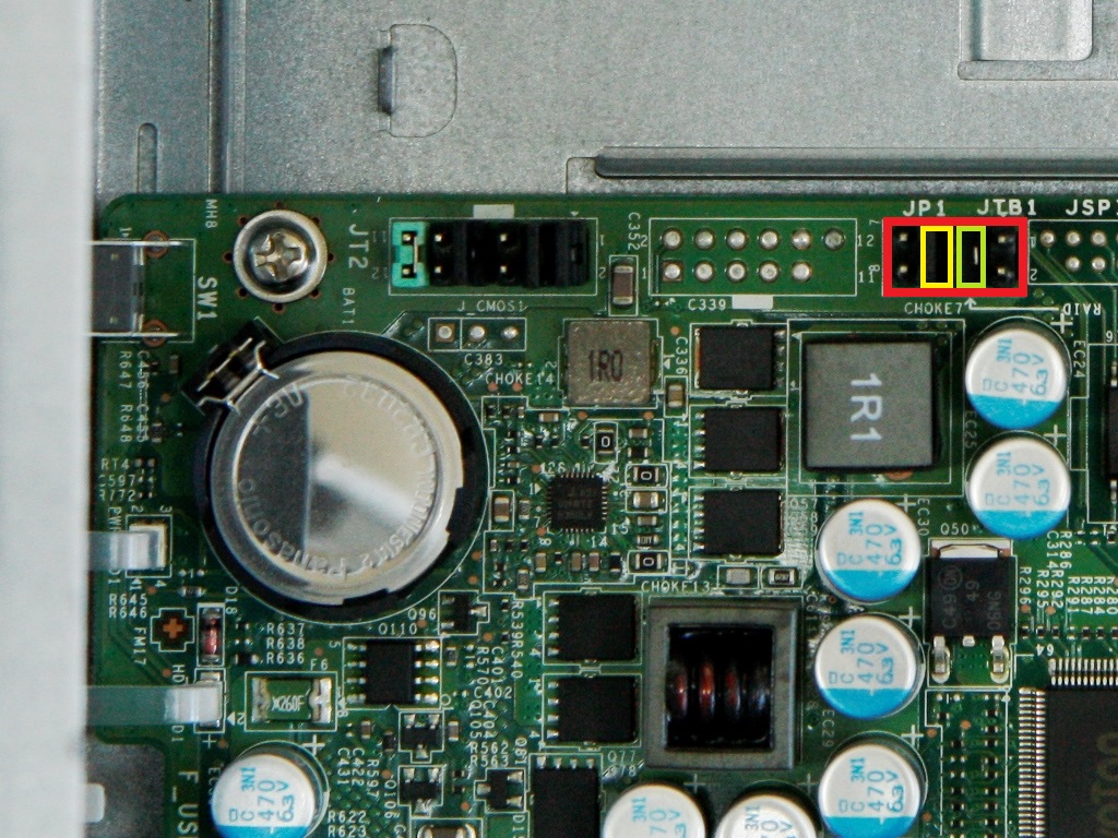 JTB1 Jumper that has been set to RAID Mode