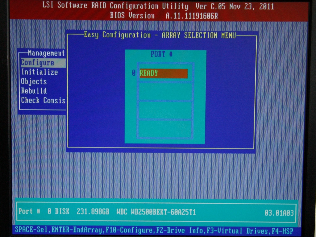 ARRAY SELECTION MENU