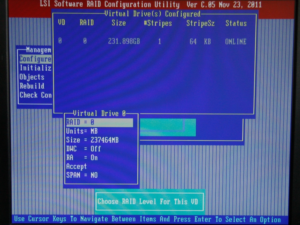 Virtual Drive(s) Configured