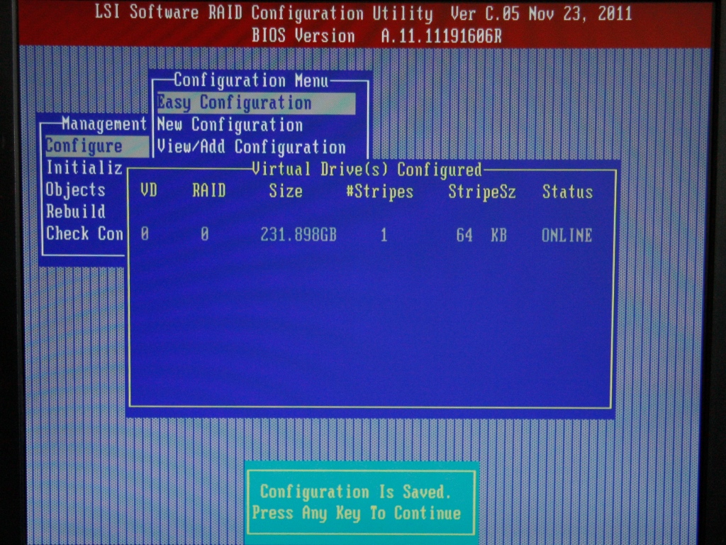Configuration Is Saved.