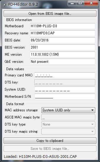 Opened NEW BIOS image