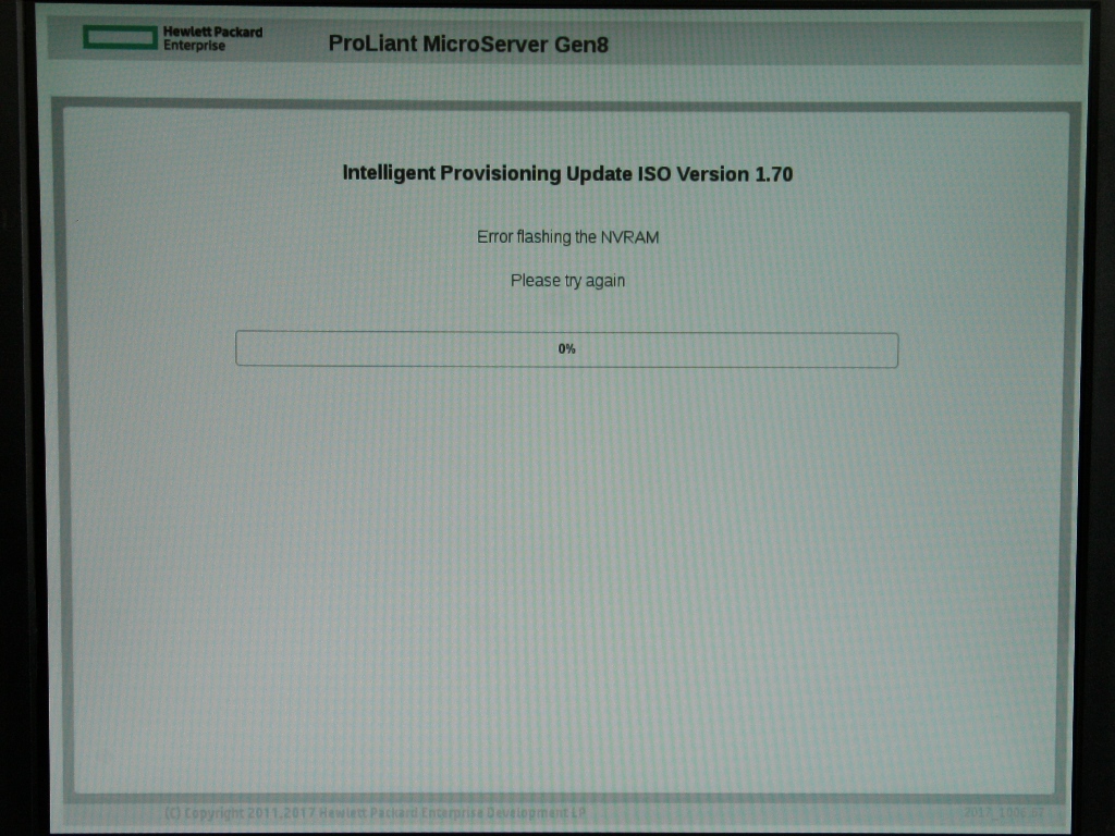Error flashing the NVRAM