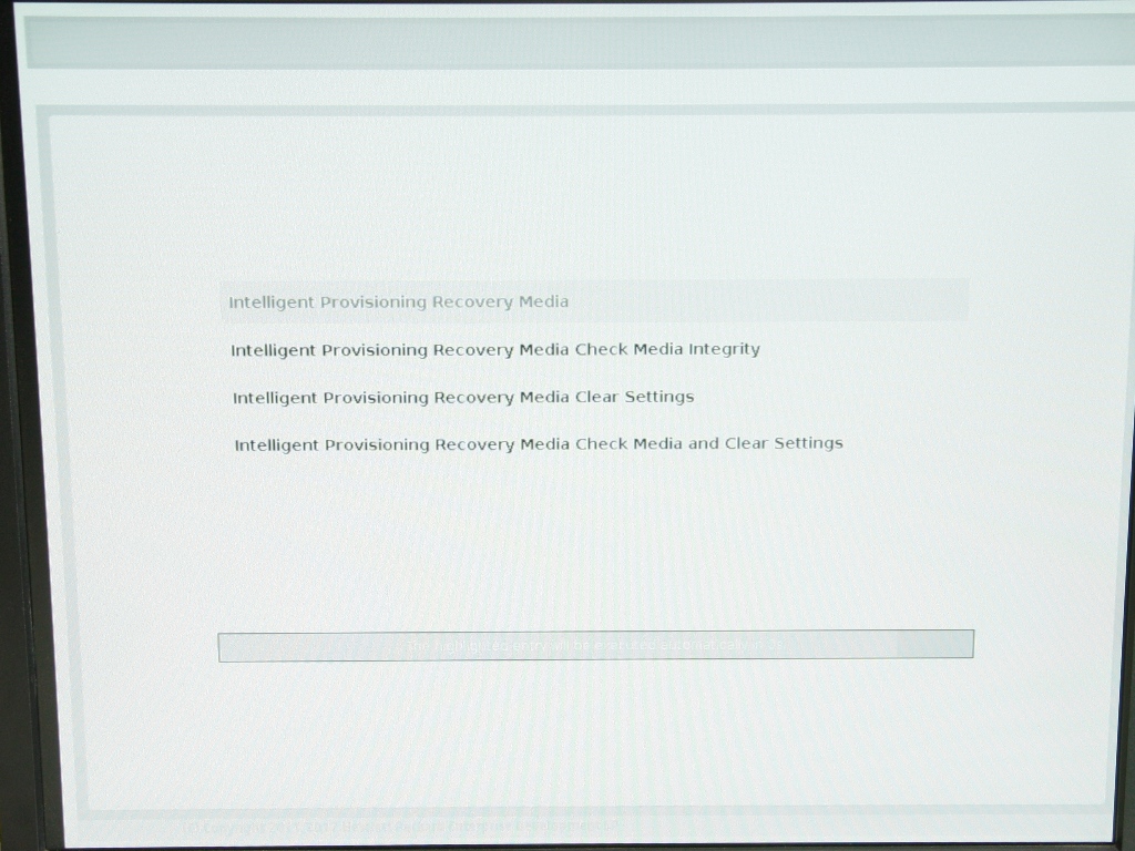 Select Intelligent Provisioning Recovery Media