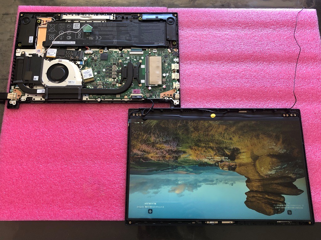ASUS VivoBook 15 M1502Y 液晶パネル交換 仮組み動作確認