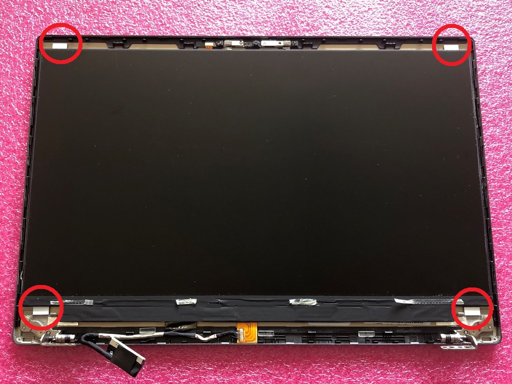 dynabook G83/KW 液晶ディスプレイ部 4か所の両面テープ