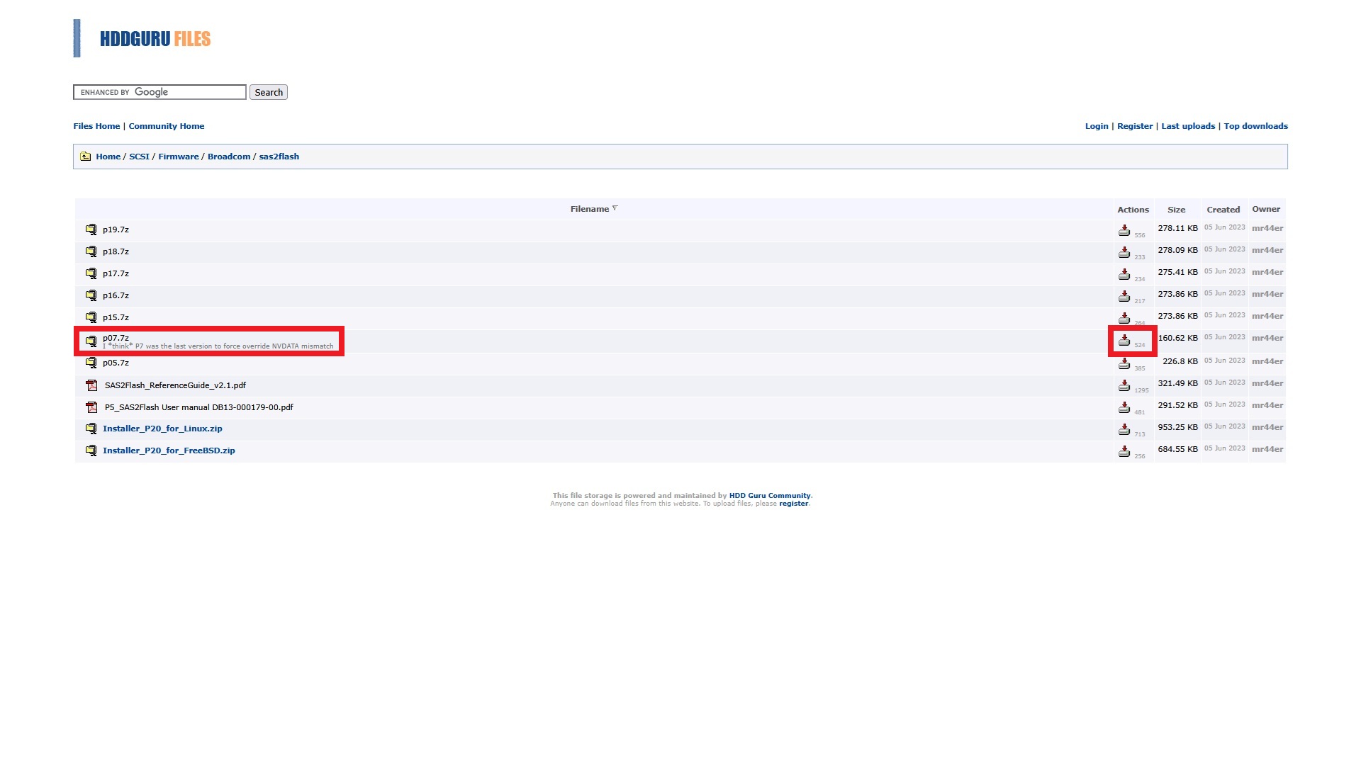 HDDGURU FILES sas2flash ページ