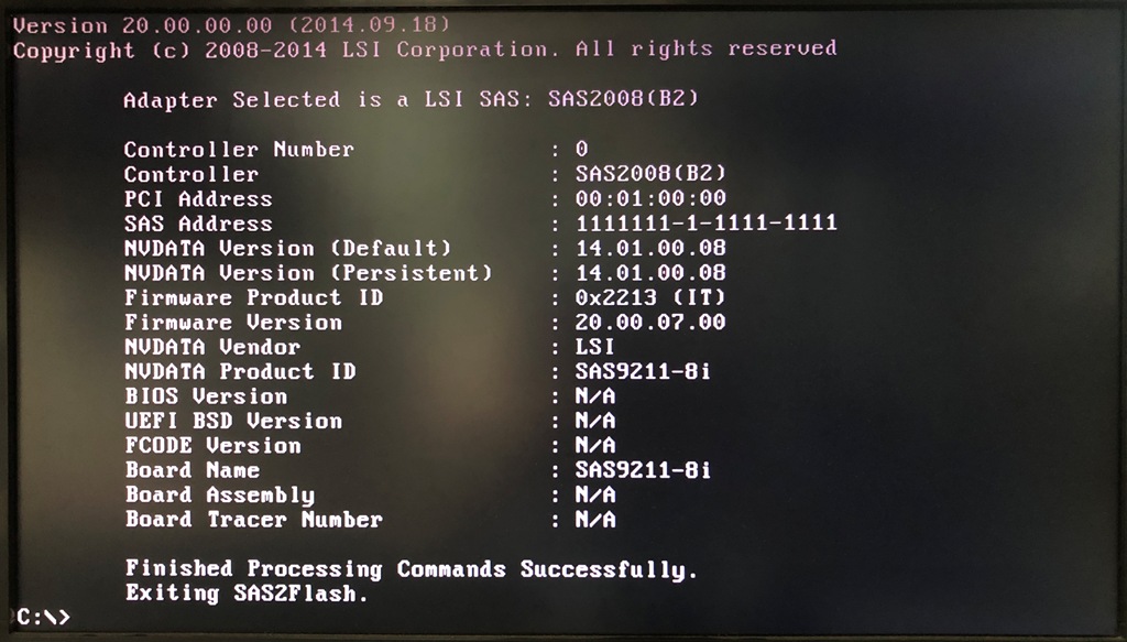 DELL PERC H310 IT モード化 完了