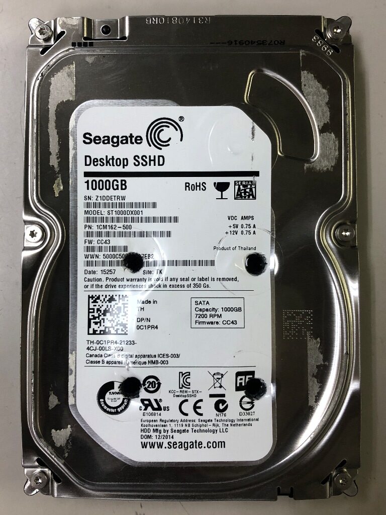 ASUS All-in-One ET2323I 内蔵 HDD ST1000DX001 4点穿孔による物理破壊後