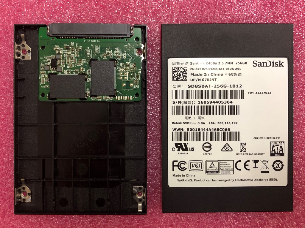 DELL Inspiron 15 3520 SSD SanDisk Z400s SD8SBAT-256G-1012 分解