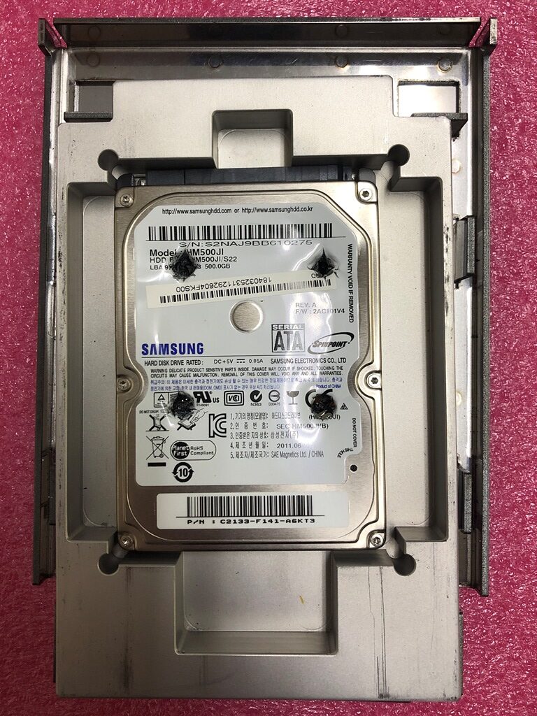 SONY VAIO VPCYB29KJ HDD SAMSUNG HM500JI 物理破壊によるデータ消去後