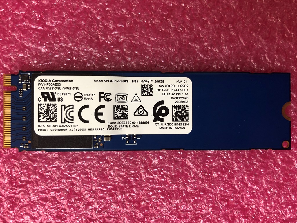 HP Pavilion Laptop 15 搭載SSD KIOXIA KBG40ZNV256G