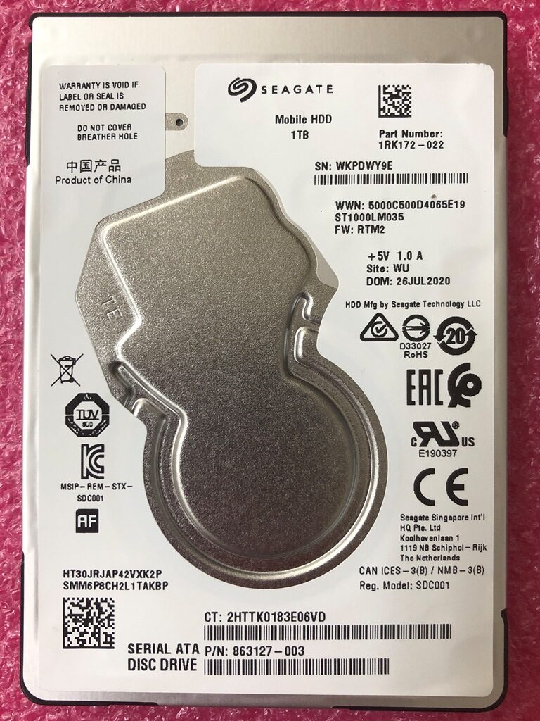HP Pavilion Laptop 15 搭載HDD SEAGATE ST1000LM035