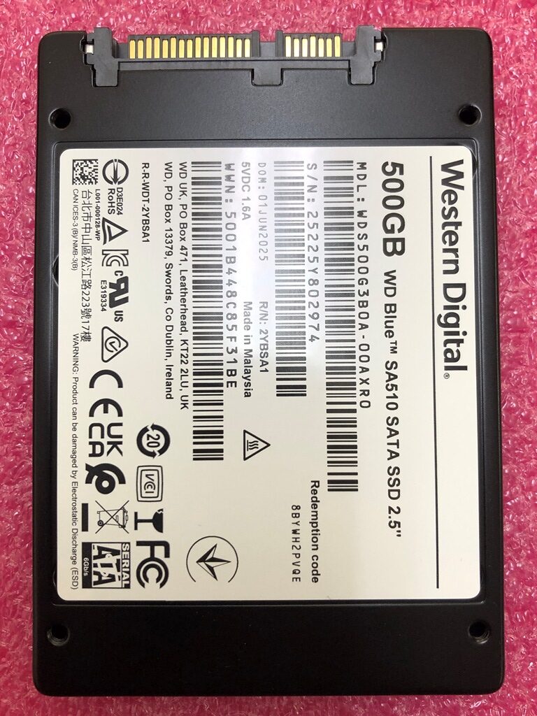 新SSD Western Digital WDS500G3B0A-00AXR0