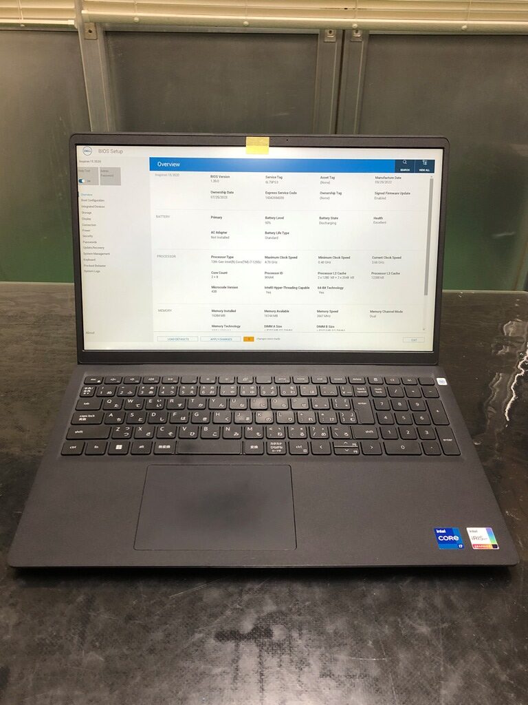 DELL Inspiron 15 3520 液晶ディスプレイ部 トップカバー破損 交換修理後
